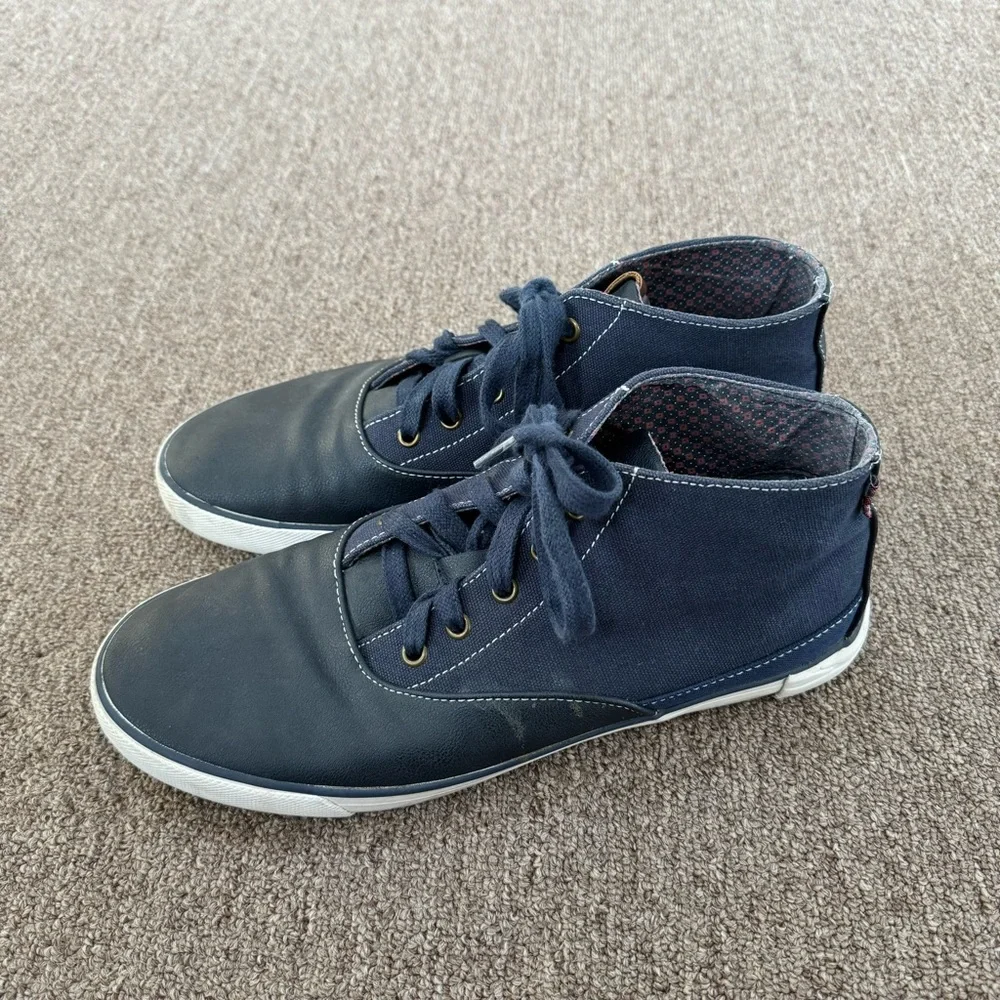 Ben Sherman Men Size 11.5 High Top Fashion Lace Sneakers Shoes Blue‎
